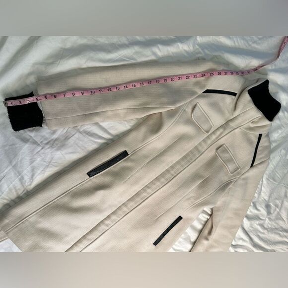 Vince Camuto Single Breasted Wool Belted Zip Front Funnel Neck Walker Coat - M - Picture 8 of 13